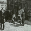 Werner Laux »Dem Parioten Philipp Müller«, Berlin 1953 (Ausgestellt auf der 3. Deutsche Kunstausstellung im Albertinum in Dresden 1953). Foto: Deutsche Fotothek Dresden