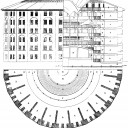 Entwurf des »Panoptikum« von Jeremy Bentham, Bild: The works of Jeremy Bentham vol. IV, 172-3 (1843; im Original 1791)