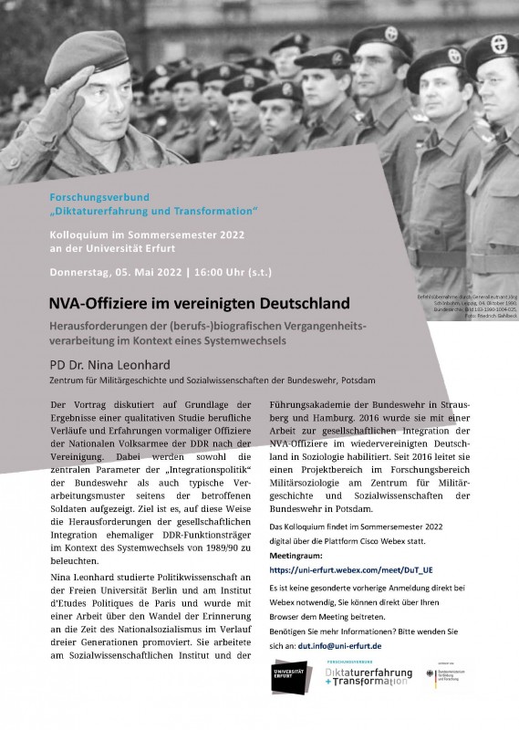 Donnerstag, 05. Mai 2022 | 16:00 Uhr (s.t.)