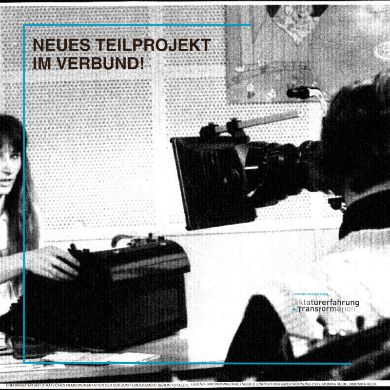 Bildausschnitt: Dreharbeiten der Staatlichen Filmdokumentation der DDR zum Filmdokument "Berlin-Totale III. Lebens- und Wohnverhältnisse 6. Einrichtung einer Wohnung" (1979, Monika Reck), ©Monika Reck.