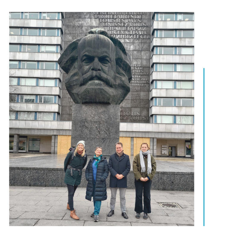 Rückschau Gesprächsreise 6, Sarah Kunte, Dr. Anna Lux, Prof. Jörg Ganzenmüller, Janika Schmidt (von links nach rechts). 