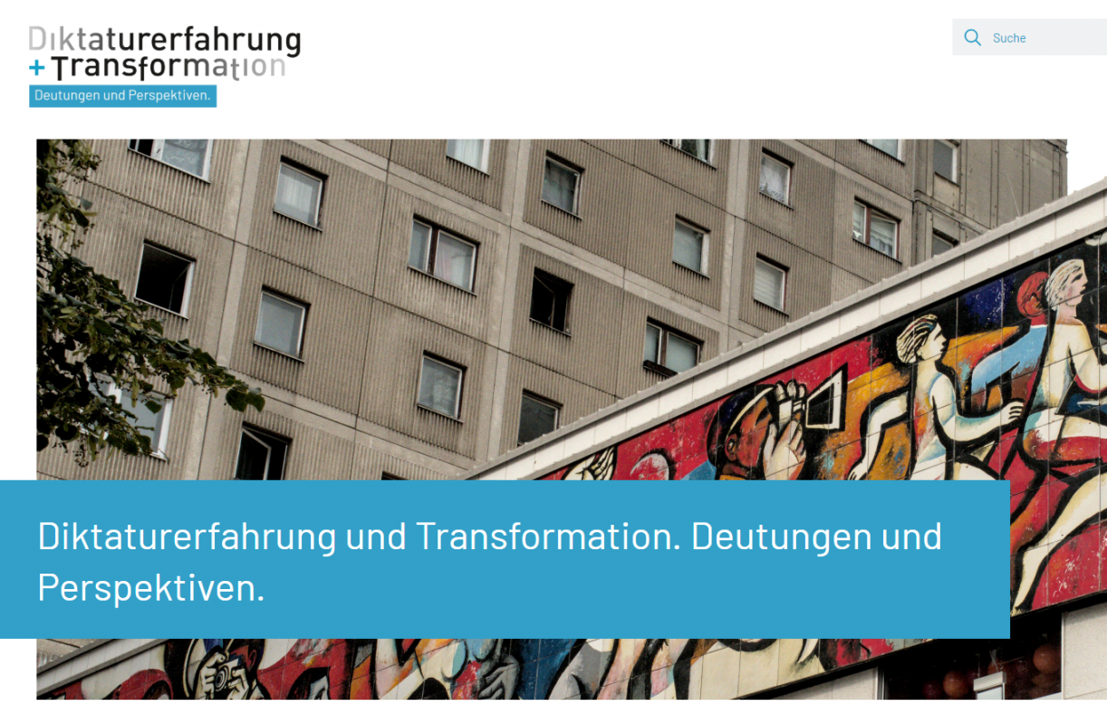Screenshot der Website "Diktaturerfahrung und Transformation. Deutungen und Perspektiven"