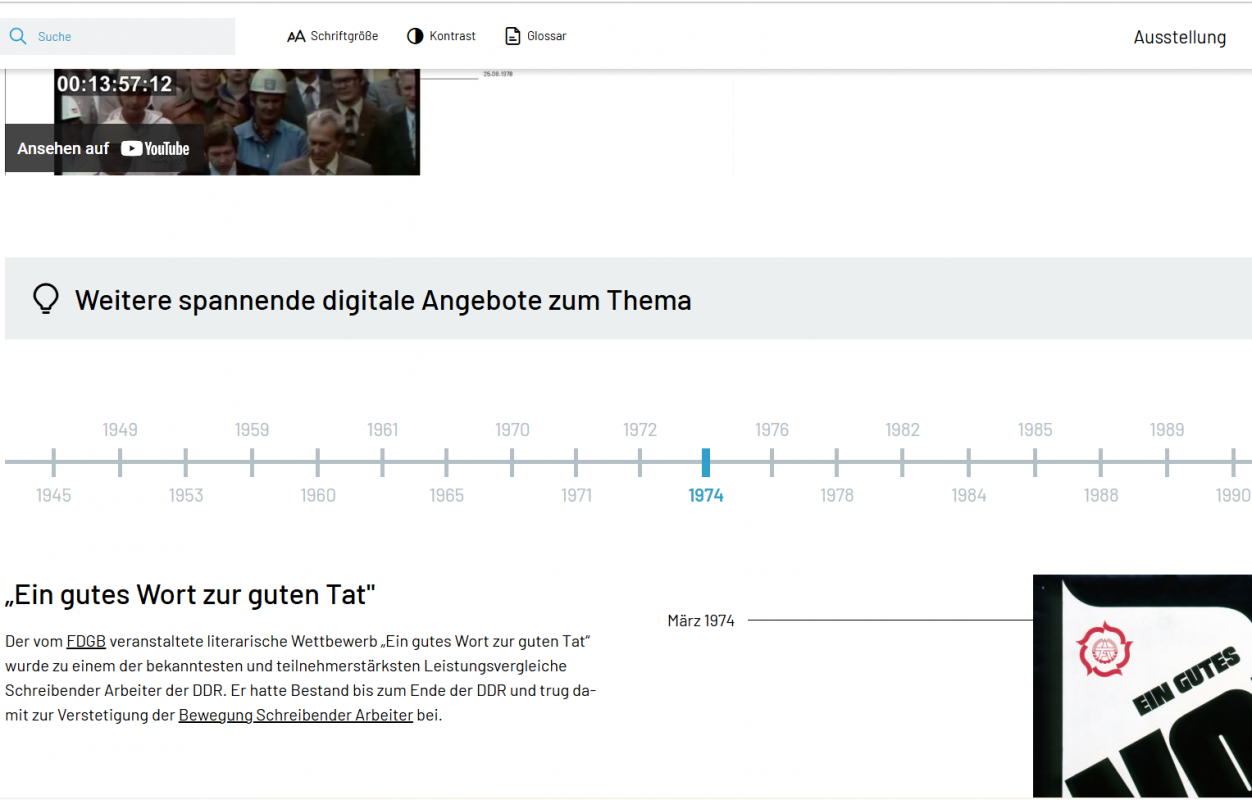 Screenshot der Website "Diktaturerfahrung und Transformation. Deutungen und Perspektiven"