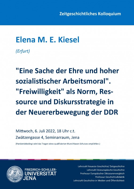 06. Juli 2022 | 18:15 Uhr | Seminarraum in der Zwätzengasse 4, Jena